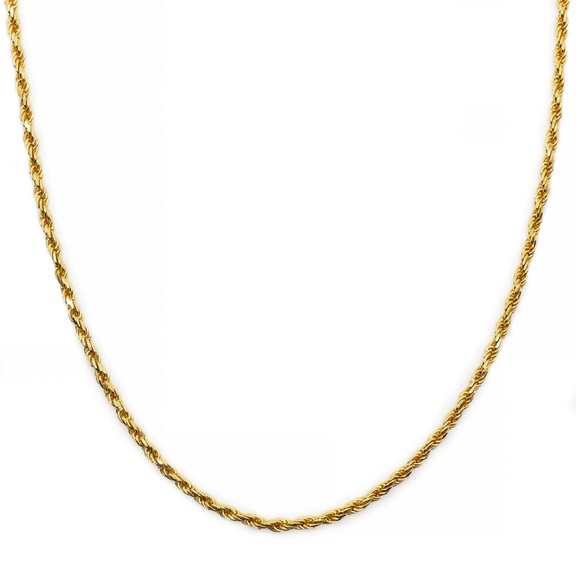 14K solid gold rope necklace